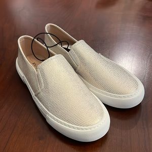 Express Low Tops Slip-On’s in Size 6 Metallic Silver Finish